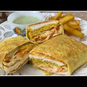 Lahori Egg Wrapped Shami Burger